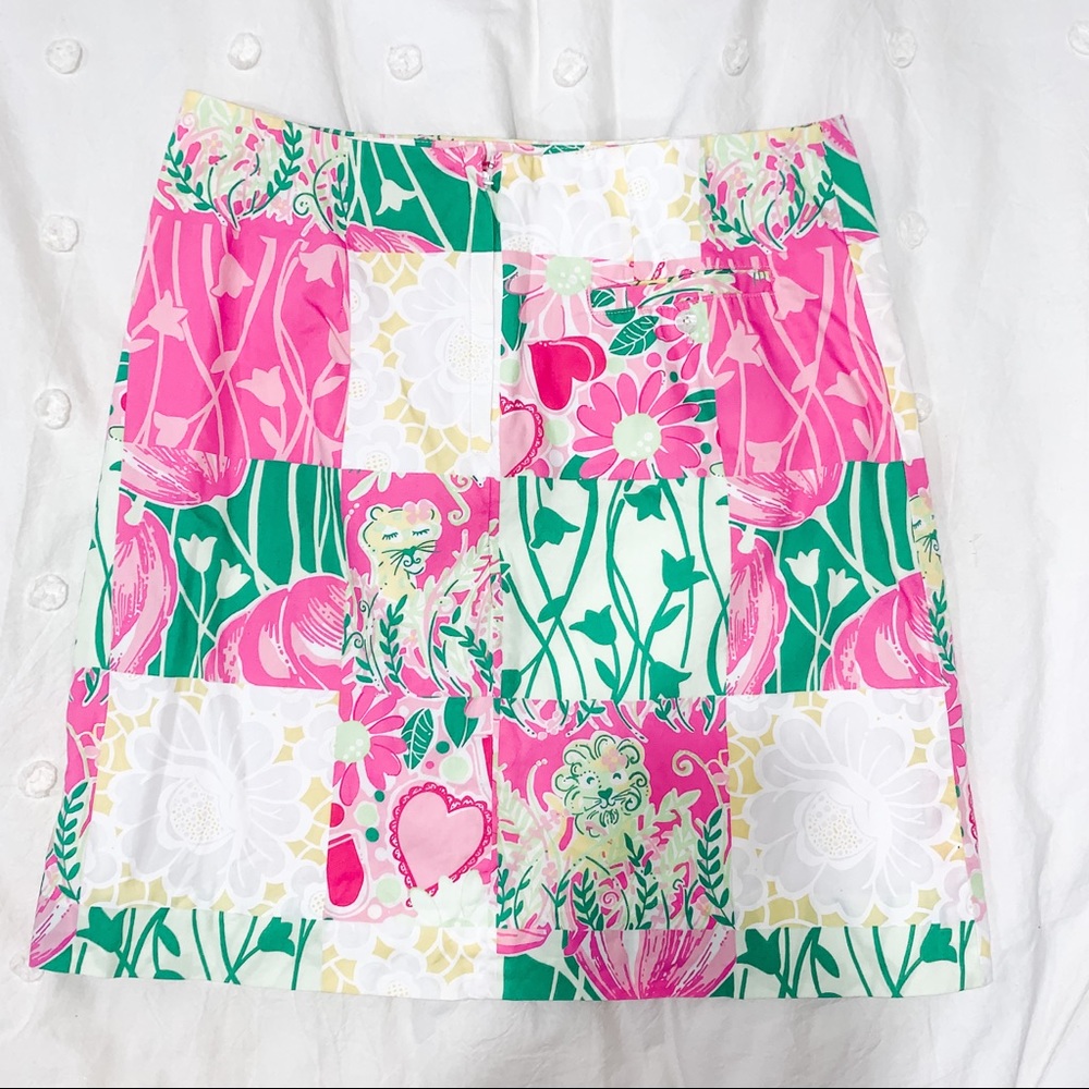 Vintage Lilly Pulitzer skirt—derby patch print